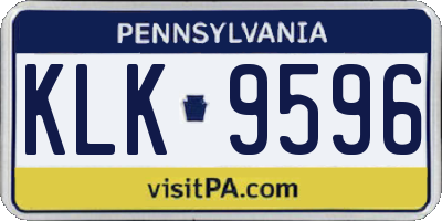 PA license plate KLK9596