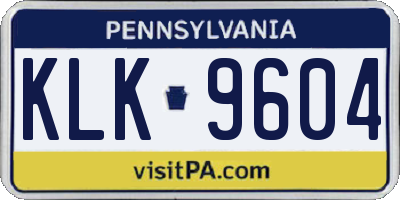 PA license plate KLK9604