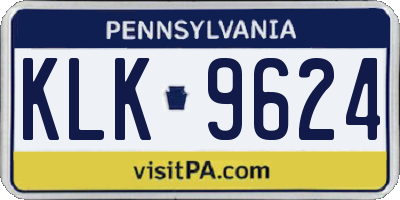 PA license plate KLK9624