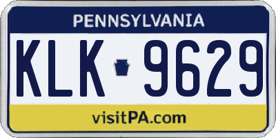 PA license plate KLK9629