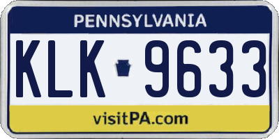 PA license plate KLK9633