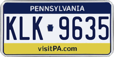 PA license plate KLK9635