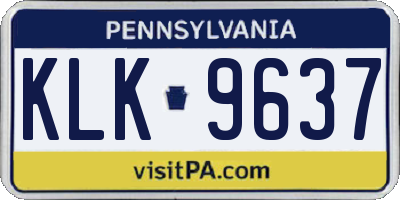 PA license plate KLK9637