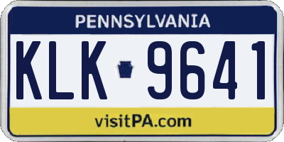PA license plate KLK9641