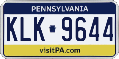 PA license plate KLK9644