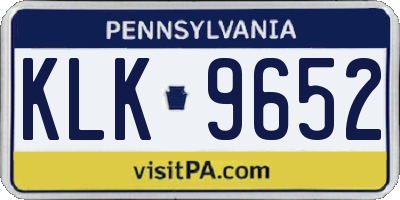 PA license plate KLK9652