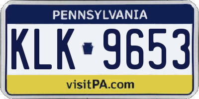 PA license plate KLK9653