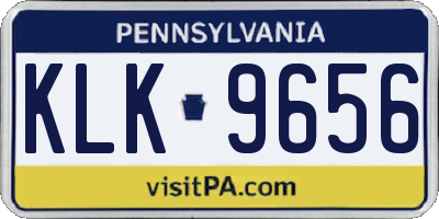 PA license plate KLK9656