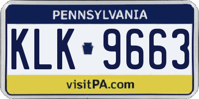 PA license plate KLK9663