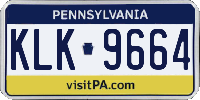 PA license plate KLK9664