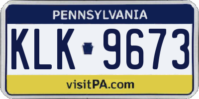 PA license plate KLK9673