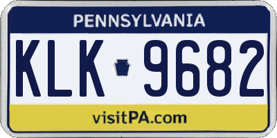 PA license plate KLK9682