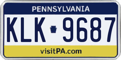 PA license plate KLK9687