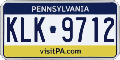 PA license plate KLK9712