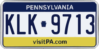PA license plate KLK9713