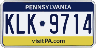 PA license plate KLK9714
