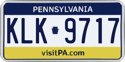 PA license plate KLK9717