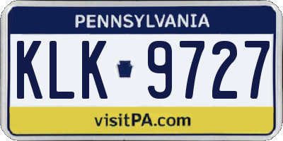 PA license plate KLK9727