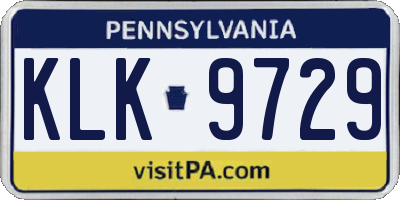 PA license plate KLK9729