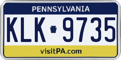 PA license plate KLK9735