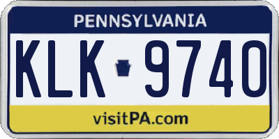 PA license plate KLK9740