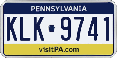 PA license plate KLK9741