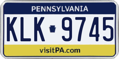 PA license plate KLK9745