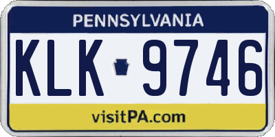 PA license plate KLK9746