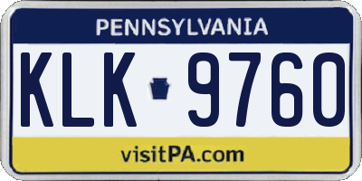 PA license plate KLK9760