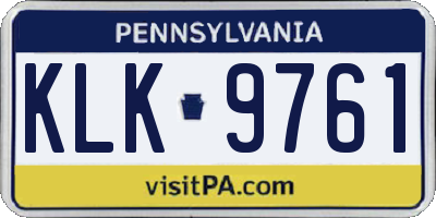 PA license plate KLK9761