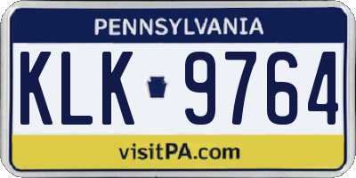 PA license plate KLK9764
