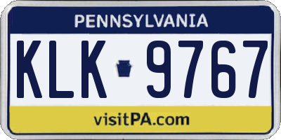 PA license plate KLK9767