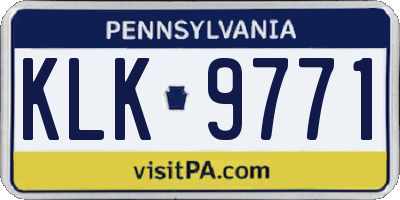 PA license plate KLK9771