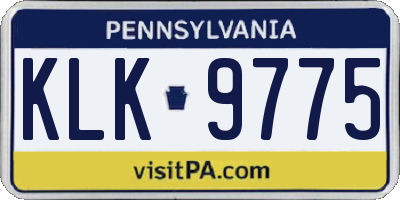 PA license plate KLK9775