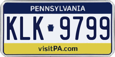 PA license plate KLK9799