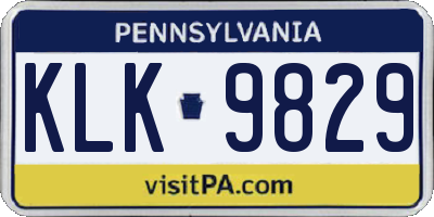 PA license plate KLK9829