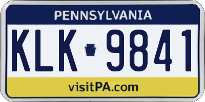 PA license plate KLK9841
