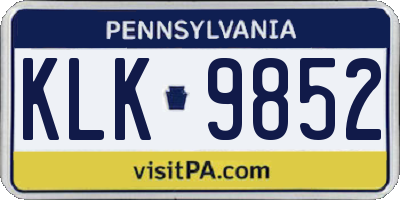 PA license plate KLK9852