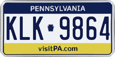PA license plate KLK9864
