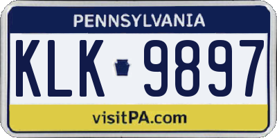 PA license plate KLK9897
