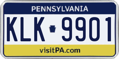 PA license plate KLK9901