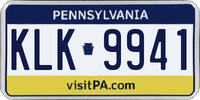 PA license plate KLK9941