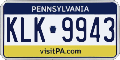 PA license plate KLK9943