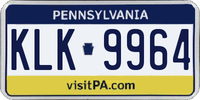 PA license plate KLK9964