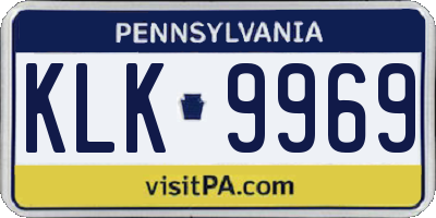 PA license plate KLK9969