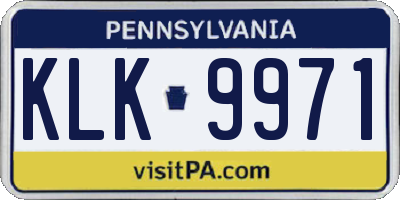 PA license plate KLK9971