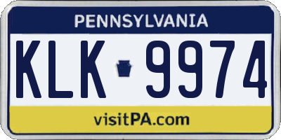 PA license plate KLK9974