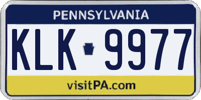 PA license plate KLK9977