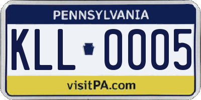 PA license plate KLL0005