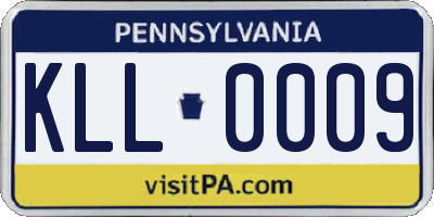 PA license plate KLL0009